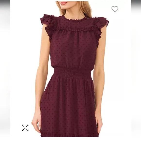 Cece Ruffled Swiss Dot Midi Dress - S - Picture 3 of 7